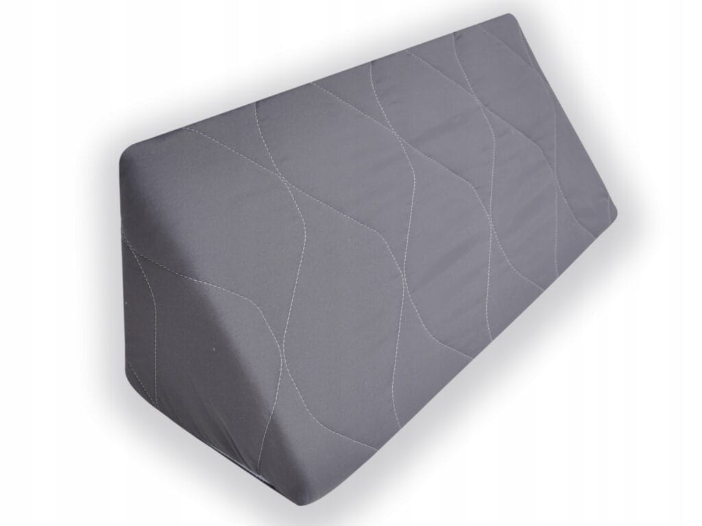 Grafitowy klin piankowy pod plecy z pokrowcem – 60 × 20 × 20 cm
