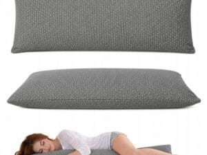 Szara poduszka do przytulania Melange Grey – 125 × 50 cm