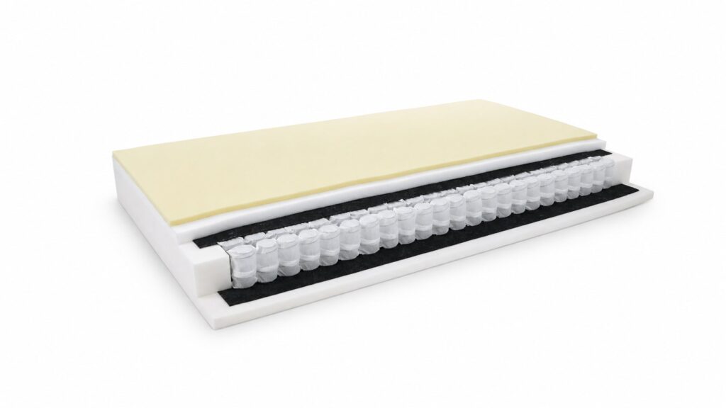 Materac kieszeniowy z pianką Memory SONNO – H2/H3, 22 cm